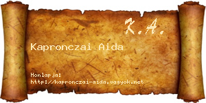 Kapronczai Aida névjegykártya